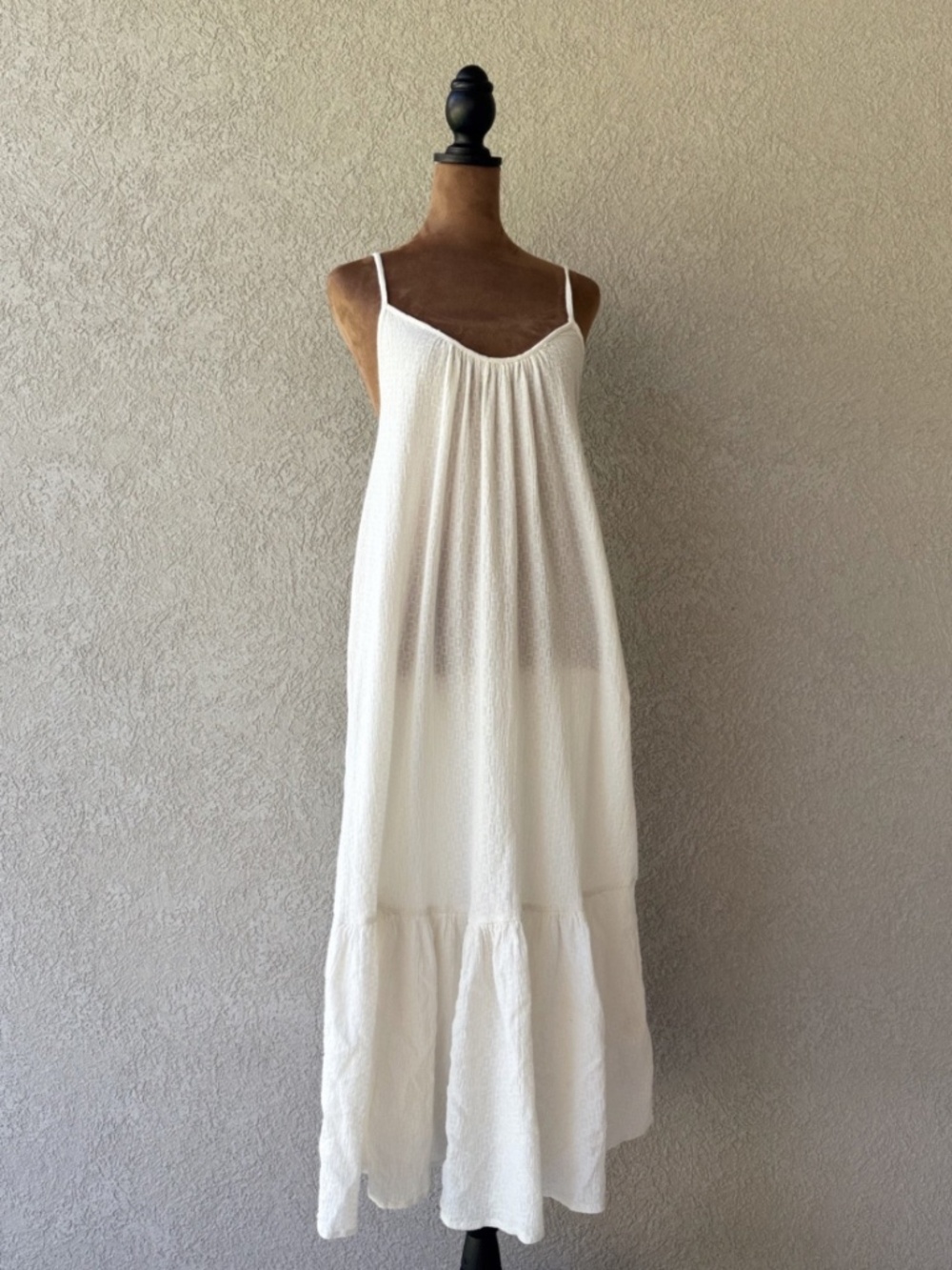 Billabong White Maxi Dress with Spaghetti Straps
